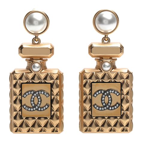 chanel perfume bottle earrings|acrylic perfume charm chanel inspired.